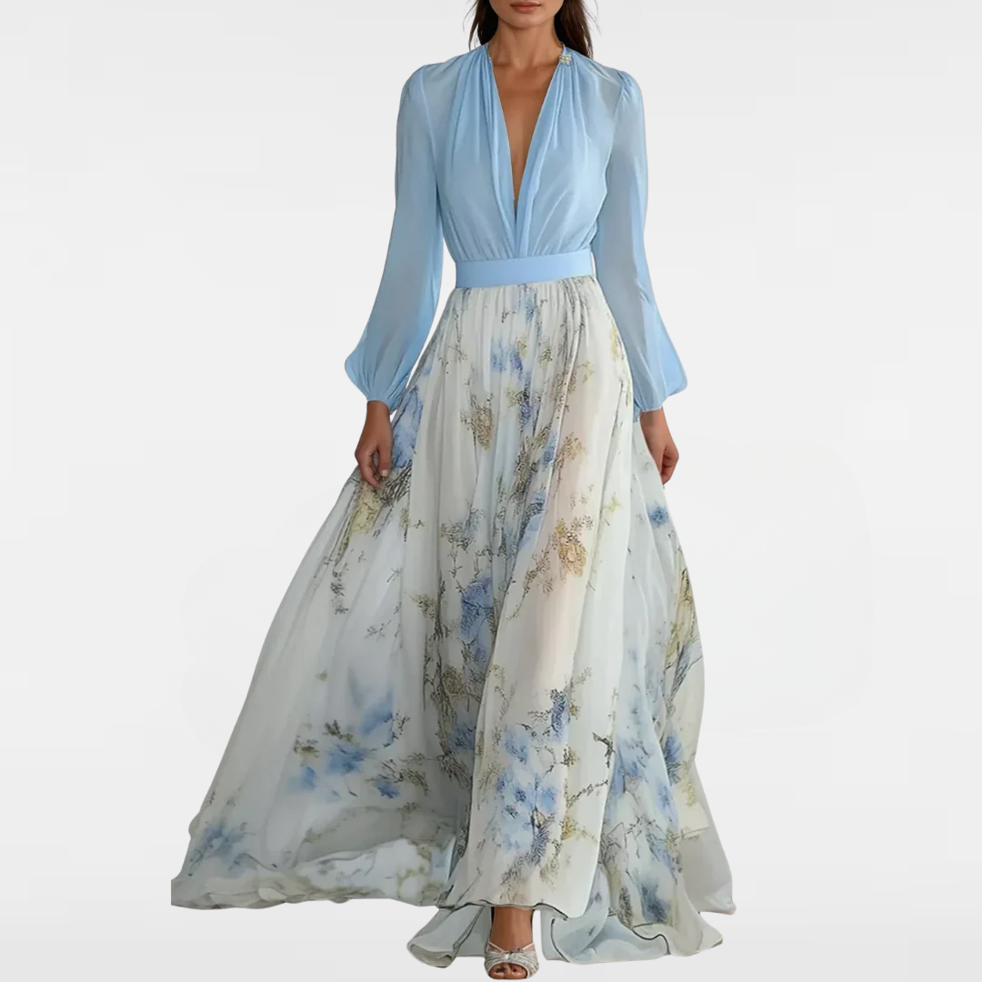 Clara | Fantastisk Blomstrete Maxi Kjole
