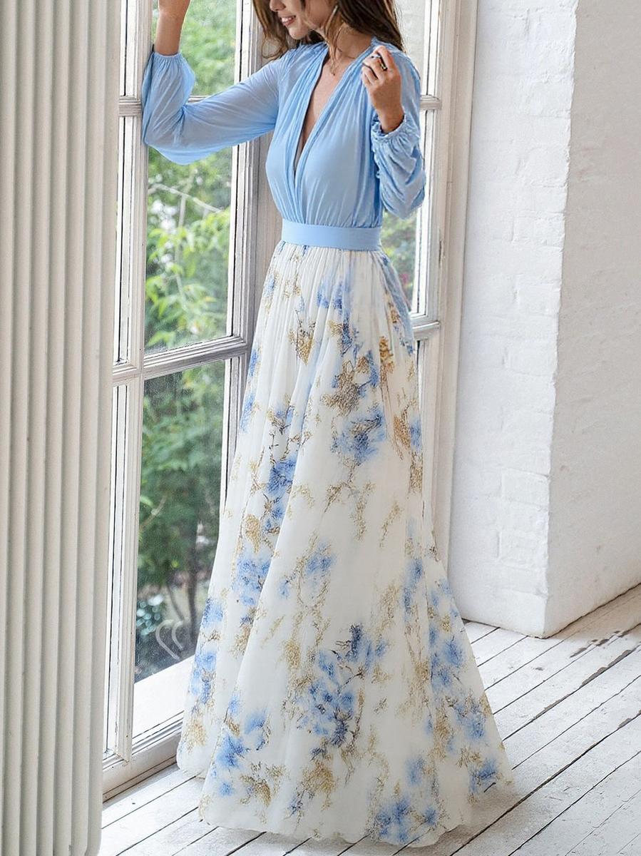 Clara | Fantastisk Blomstrete Maxi Kjole