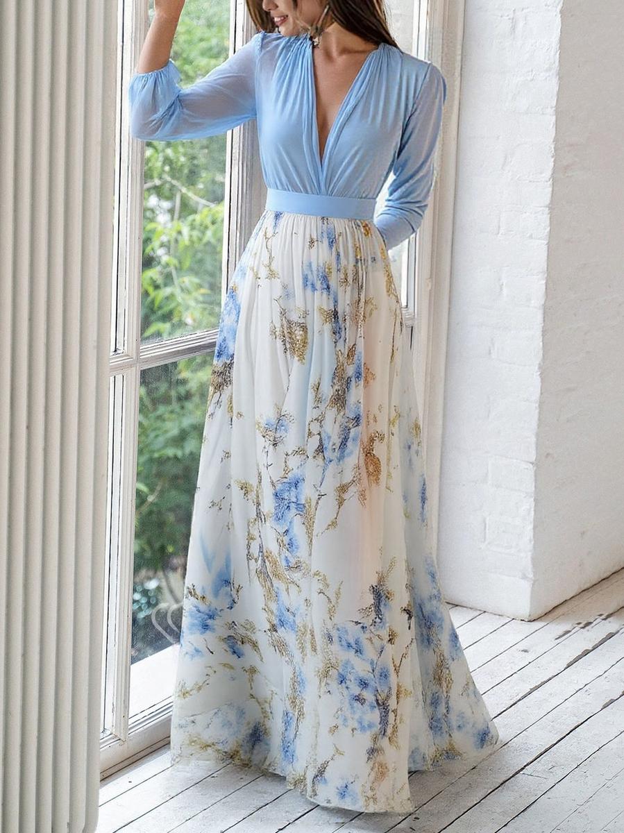Clara | Fantastisk Blomstrete Maxi Kjole