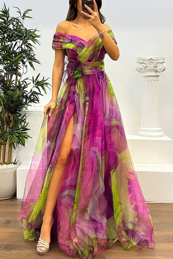 DANICA | ELEGANT OFF-SHOULDER MAXI KJOLLE