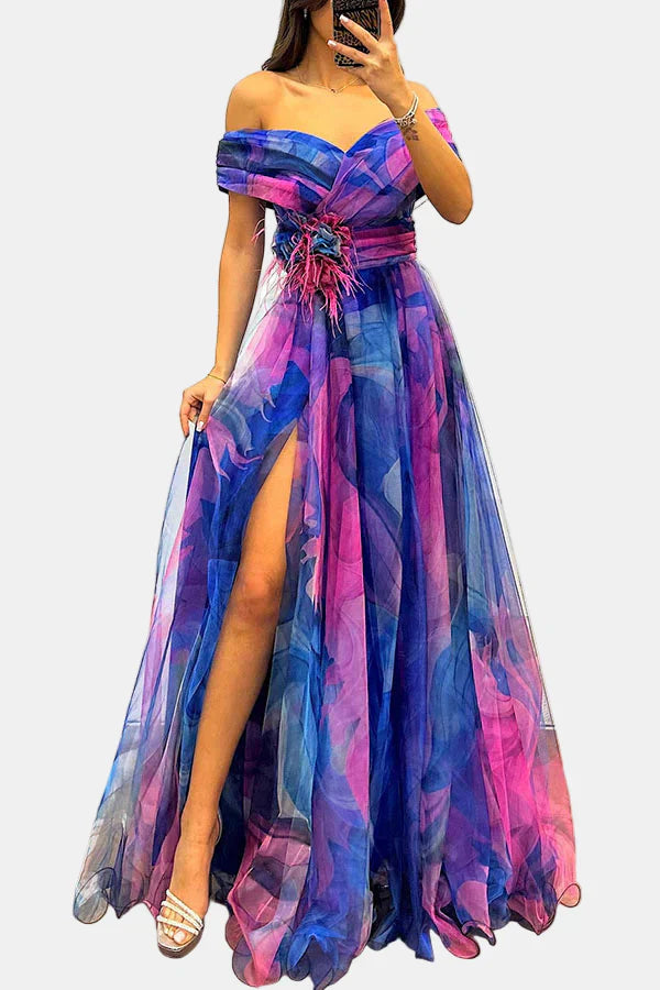 DANICA | ELEGANT OFF-SHOULDER MAXI KJOLLE