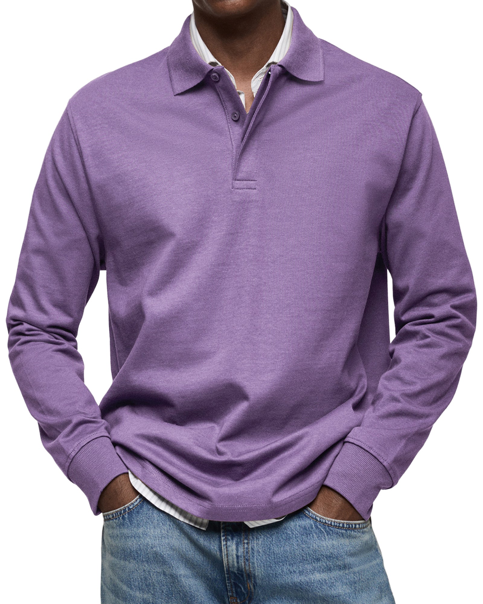 Alexandre™ avslappet polo med lange ermer