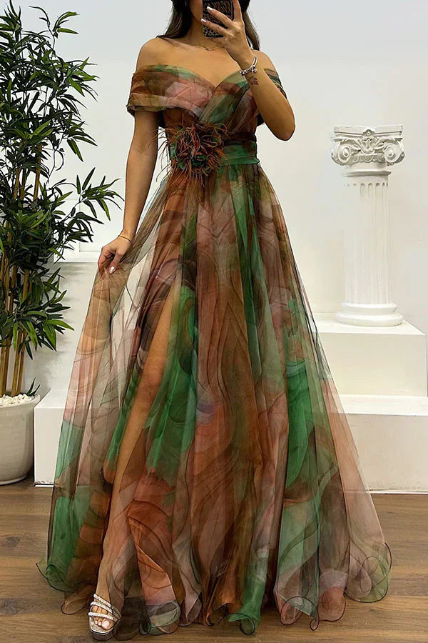 DANICA | ELEGANT OFF-SHOULDER MAXI KJOLLE