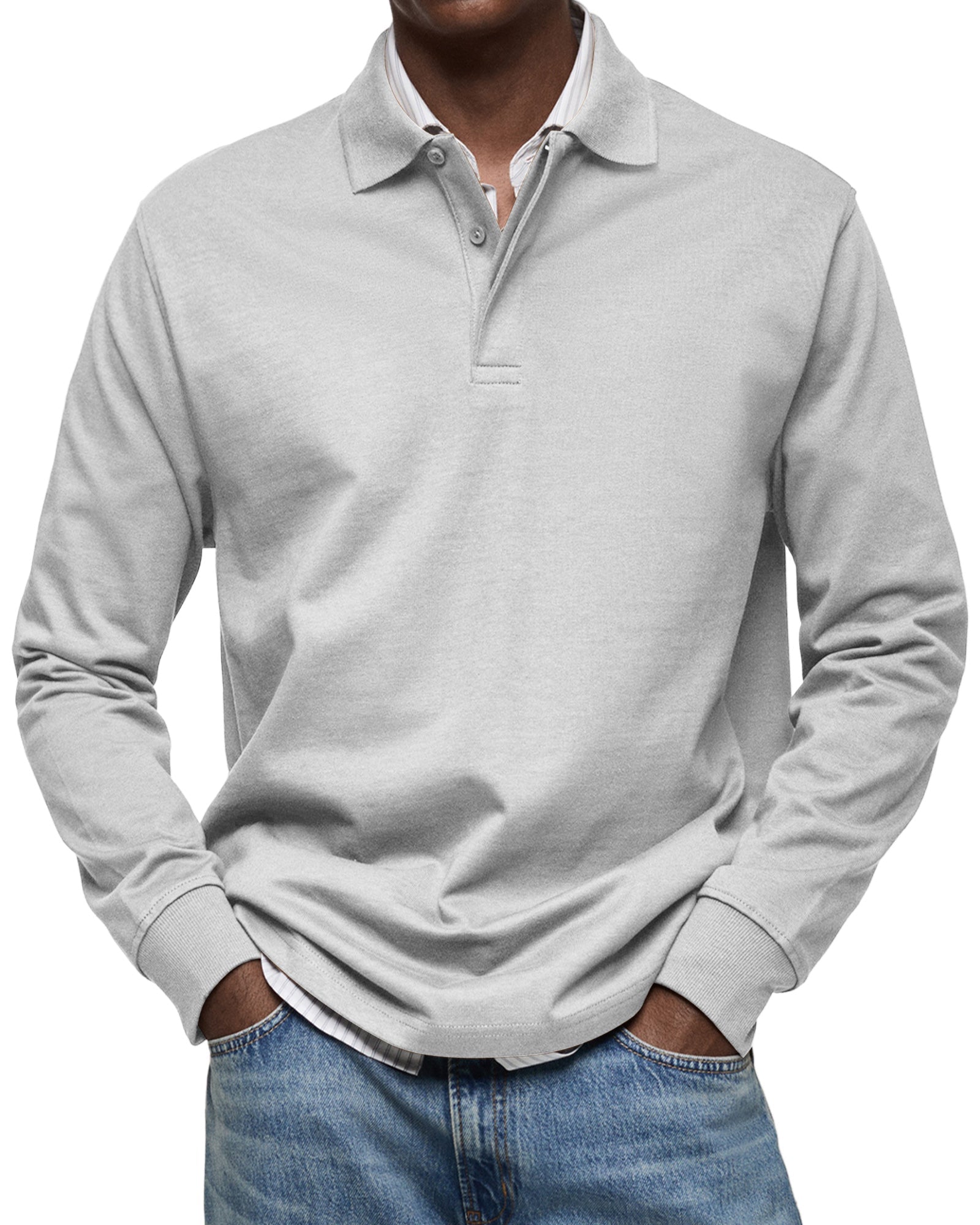 Alexandre™ avslappet polo med lange ermer
