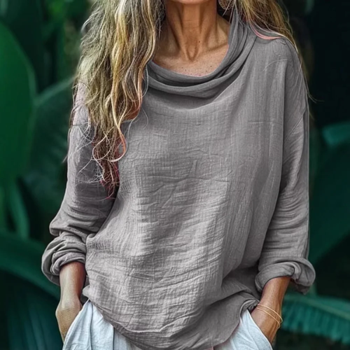 Lina – Bluse med vid hals