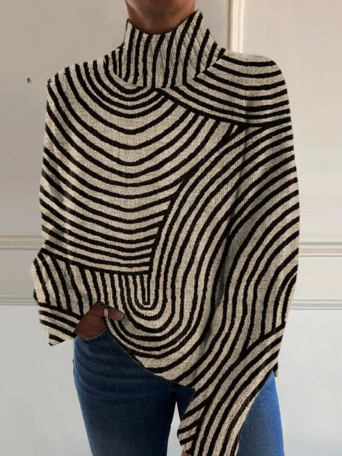 Ismene | Håndstrikket Linne Turtleneck Genser