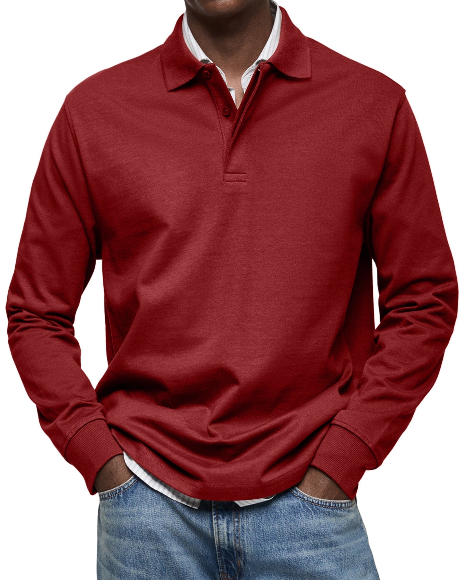 Alexandre™ avslappet polo med lange ermer