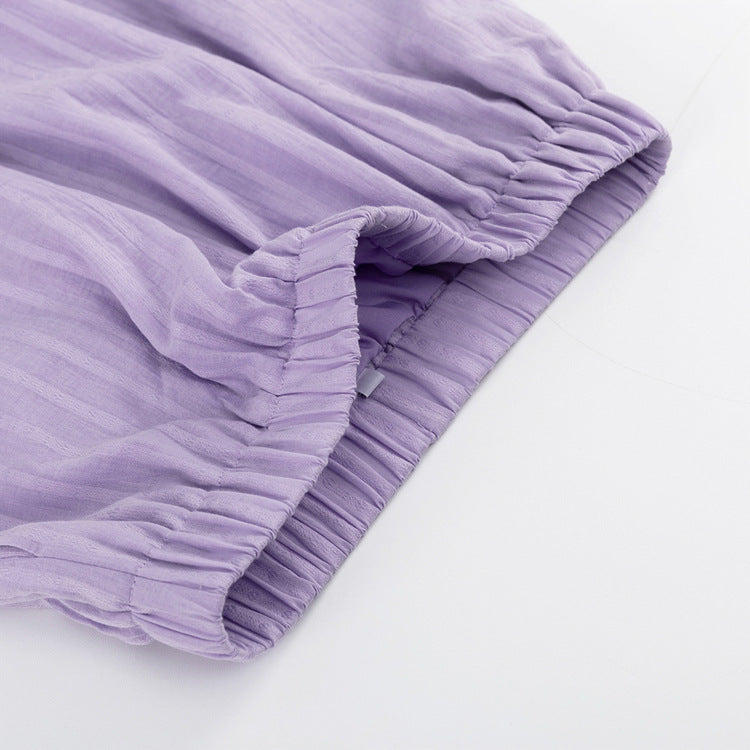 Yselia - Lett Knapp-up og Shorts Sett