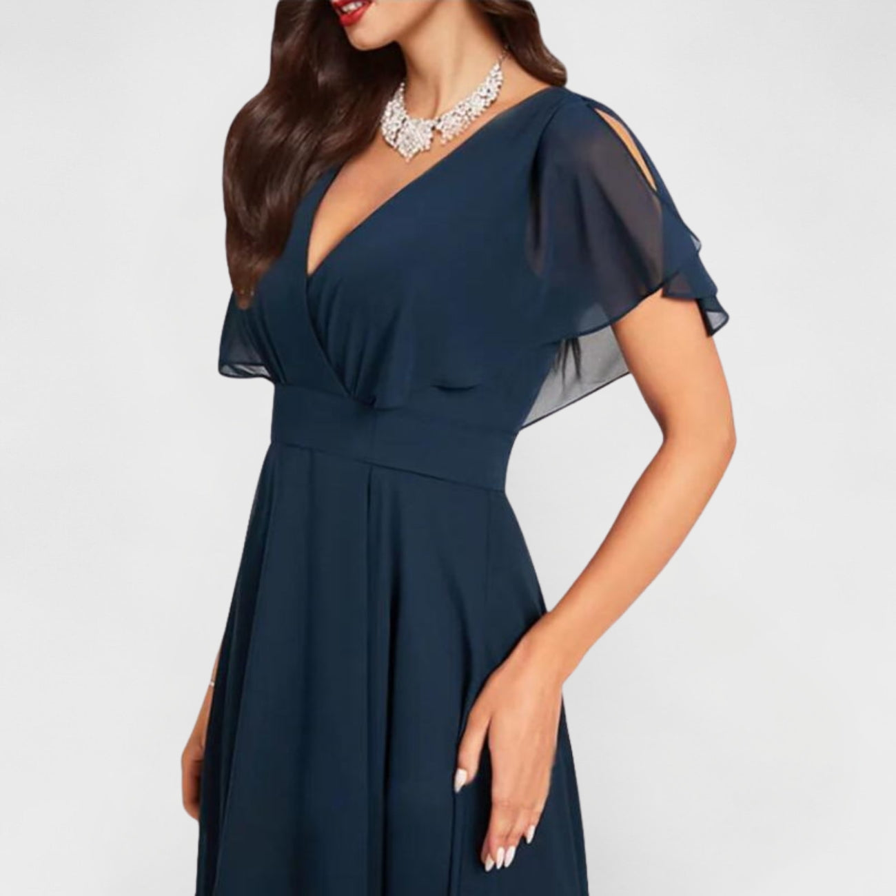 Catalina - Flytende V-hals Maxi Kjole