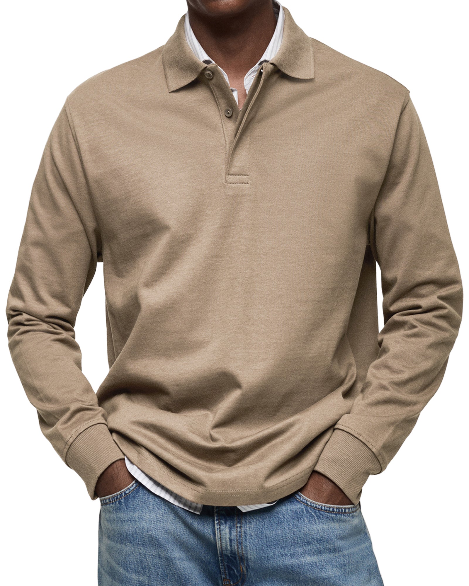 Alexandre™ avslappet polo med lange ermer