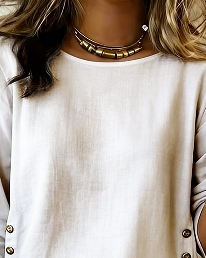 Tessa – Bluse med knappedetaljer