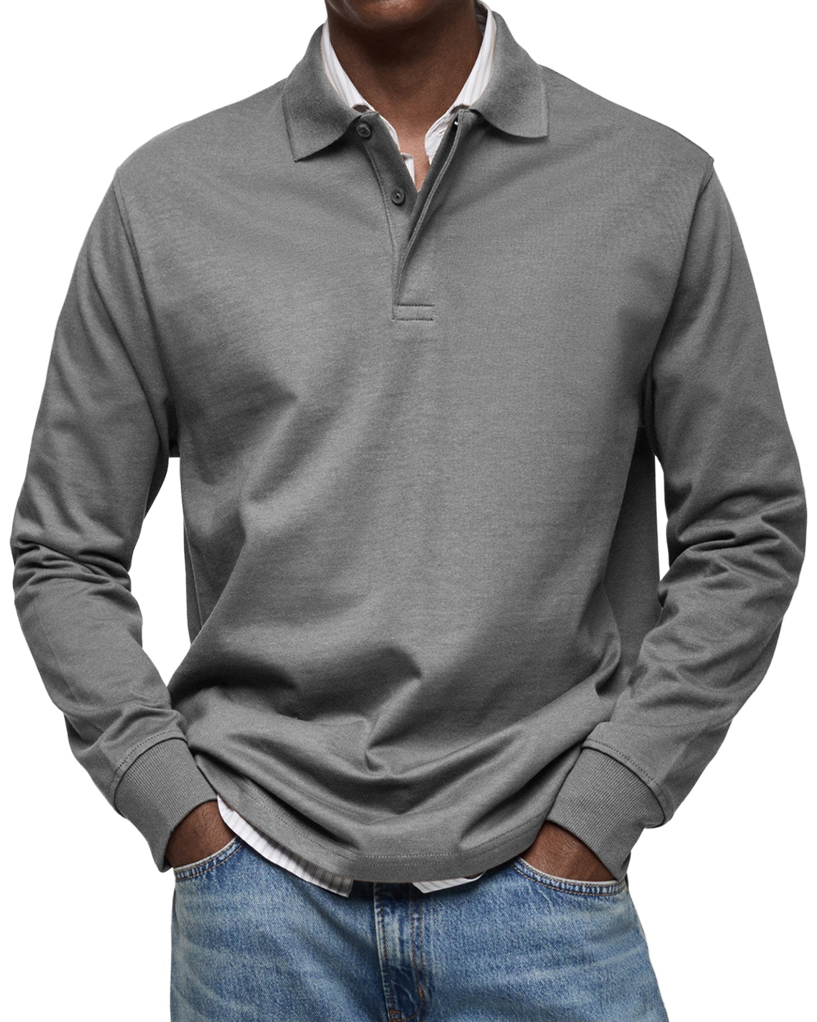 Alexandre™ avslappet polo med lange ermer
