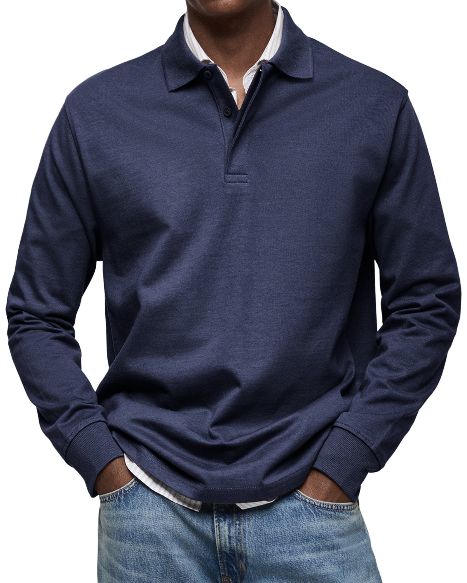 Alexandre™ avslappet polo med lange ermer