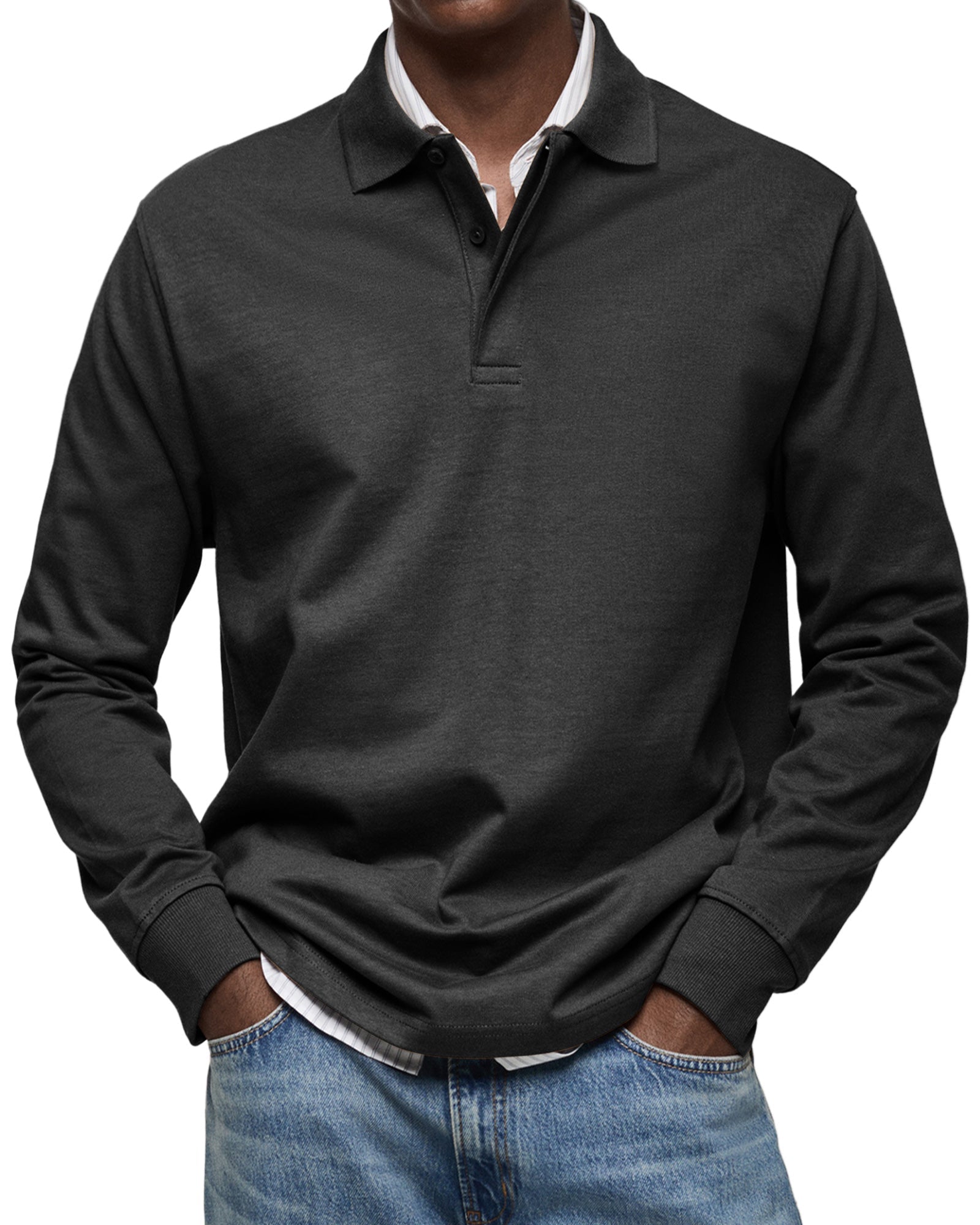 Alexandre™ avslappet polo med lange ermer