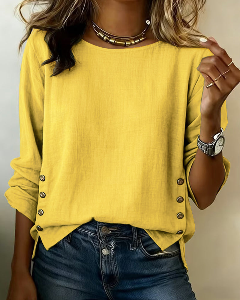 Tessa – Bluse med knappedetaljer