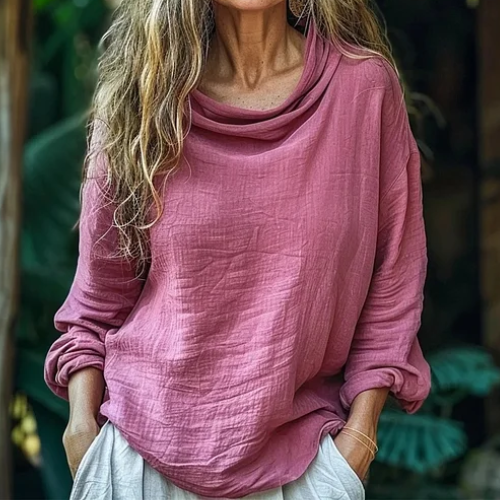 Lina – Bluse med vid hals