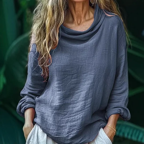 Lina – Bluse med vid hals
