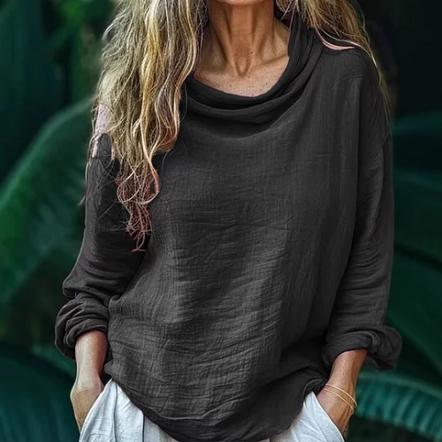 Lina – Bluse med vid hals