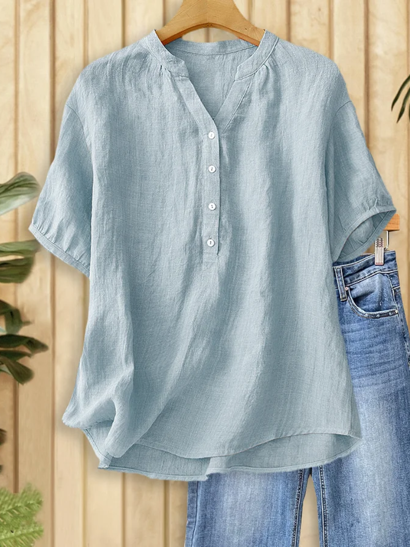 Nora – Bluse med V-hals